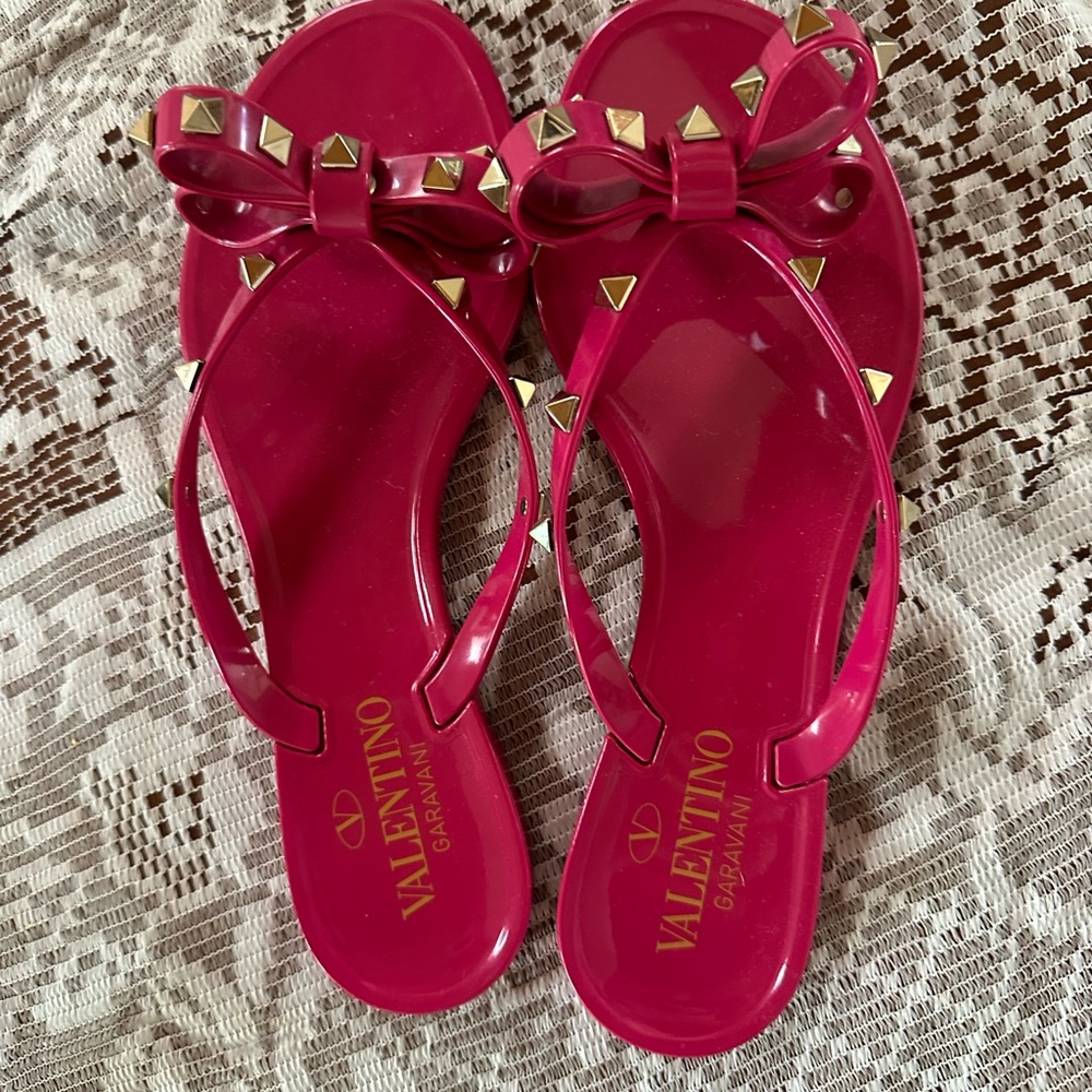 Valentino garavani jelly bow stud sandals